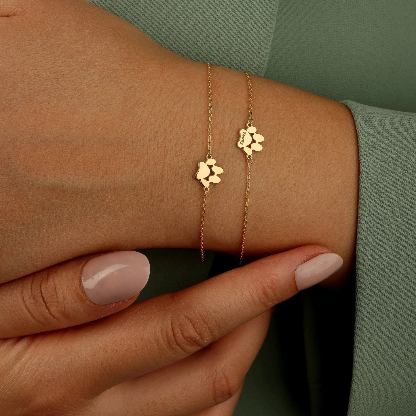 Personalisiertes Pfotenarmband mit Name