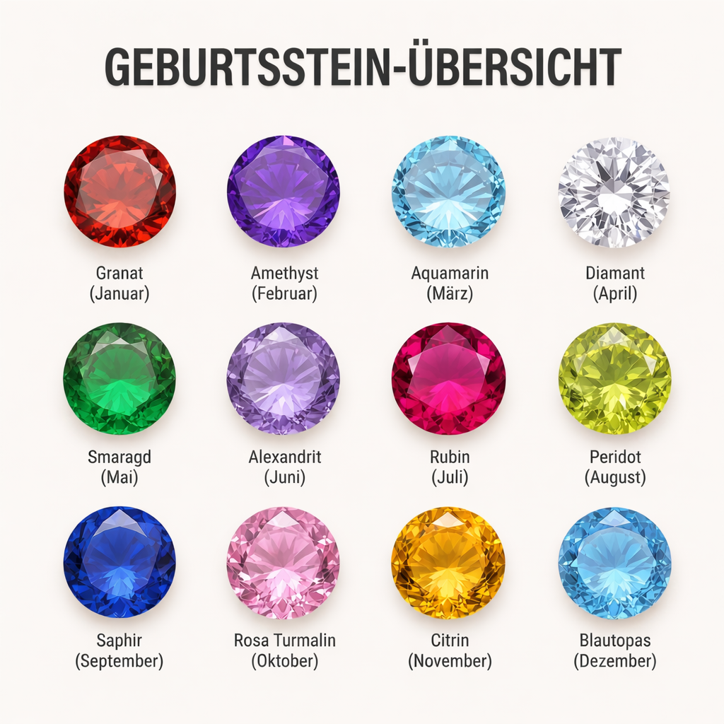Geburtssteinarmband mit zwei verbundenen Ringen