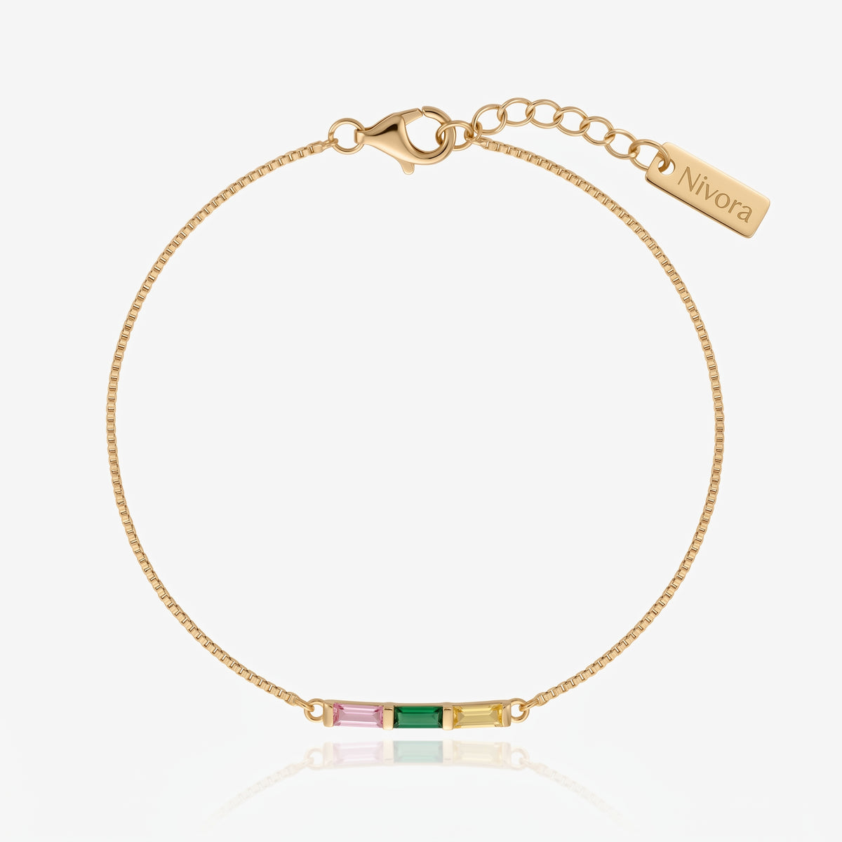 Zartes Baguette-Geburtsstein-Armband