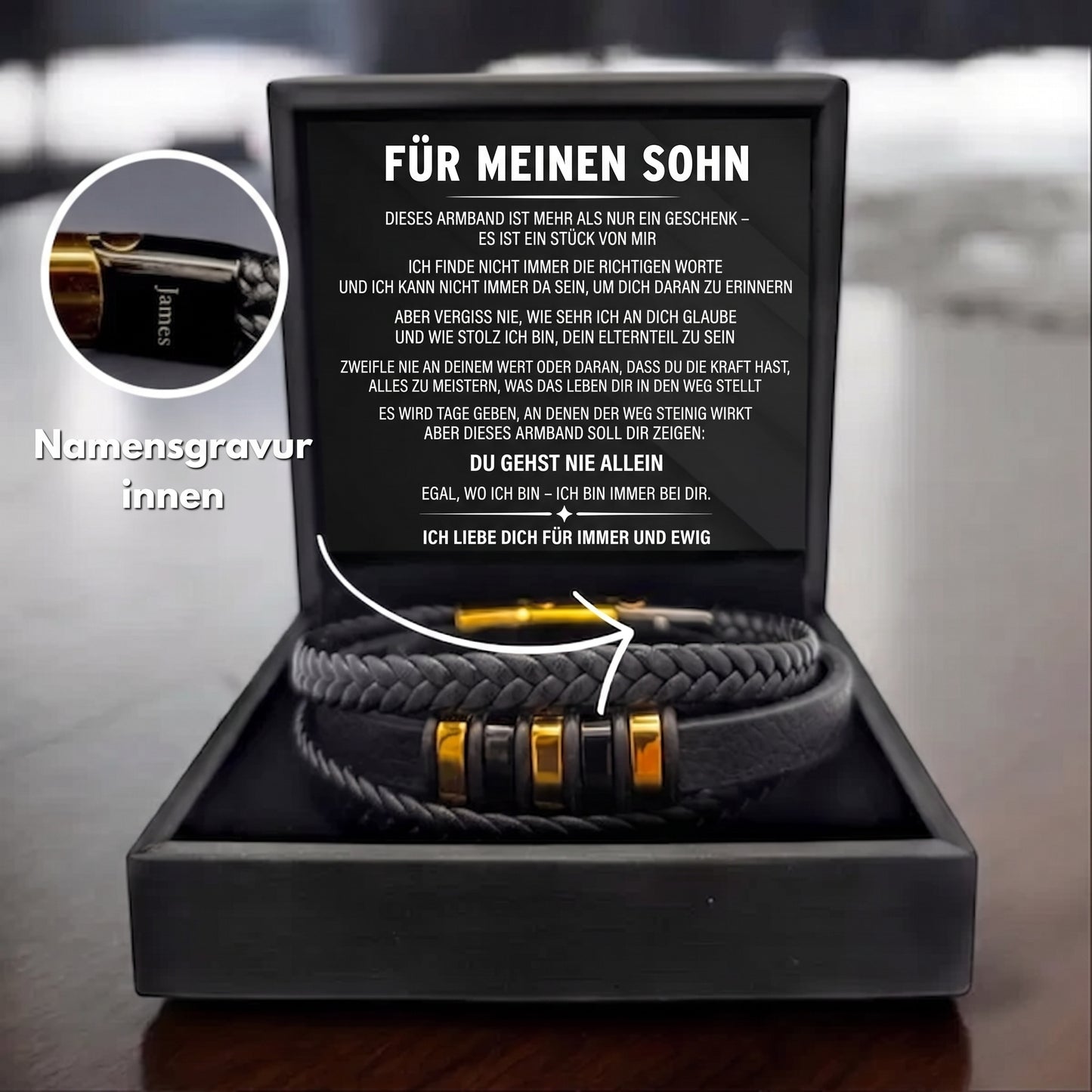 Für meinen Sohn – Armband „Nie allein"