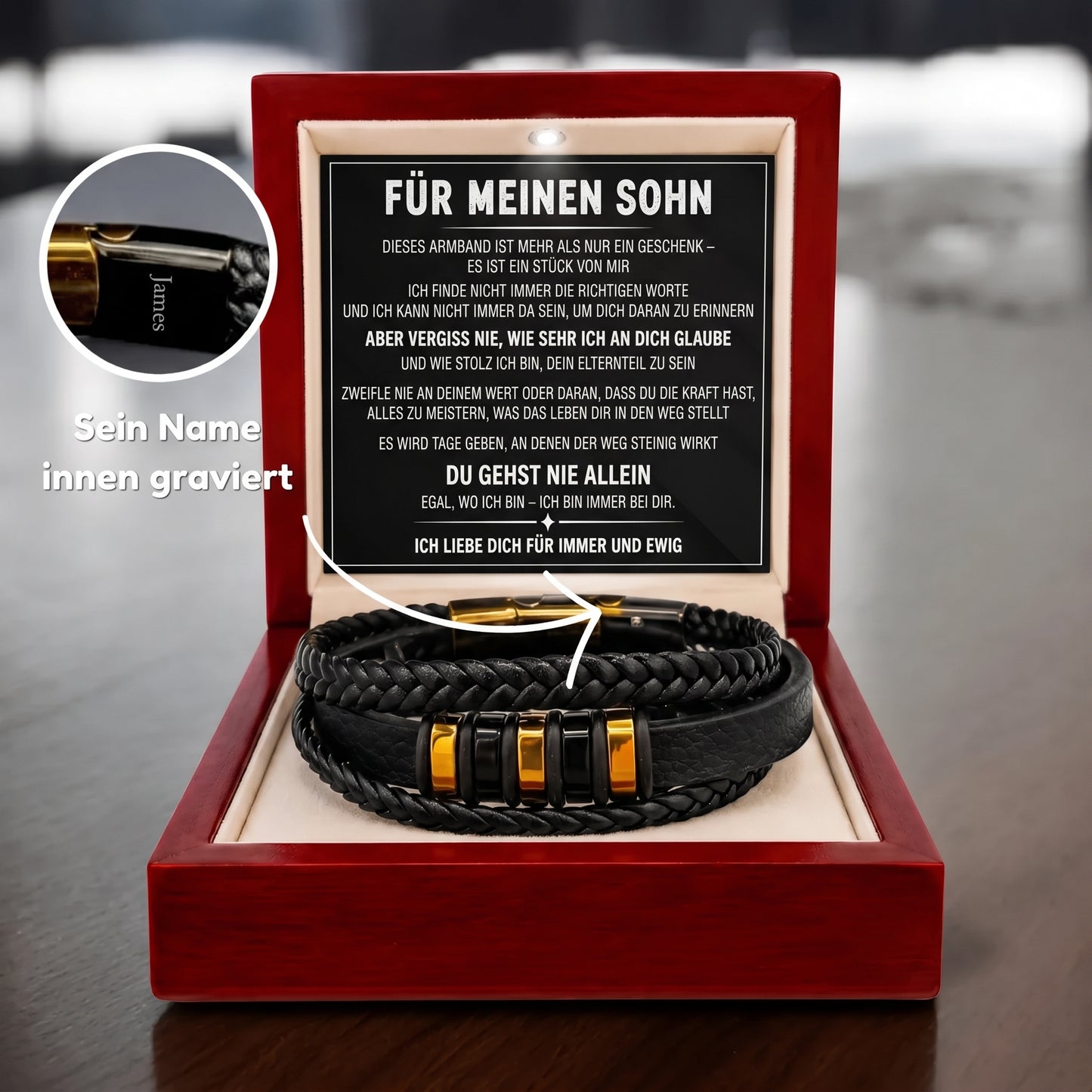 Für meinen Sohn – Armband „Nie allein"