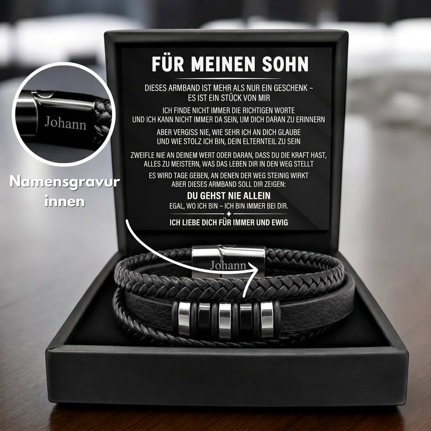Für meinen Sohn – Armband „Nie allein"