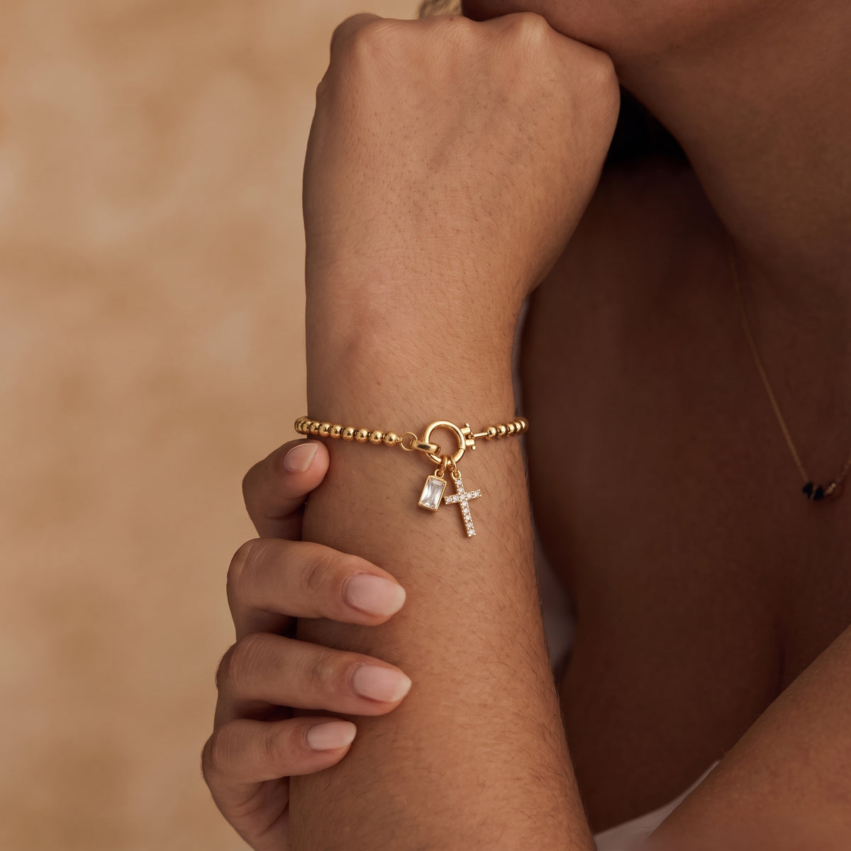 Kreuz-Armband mit Geburtsstein