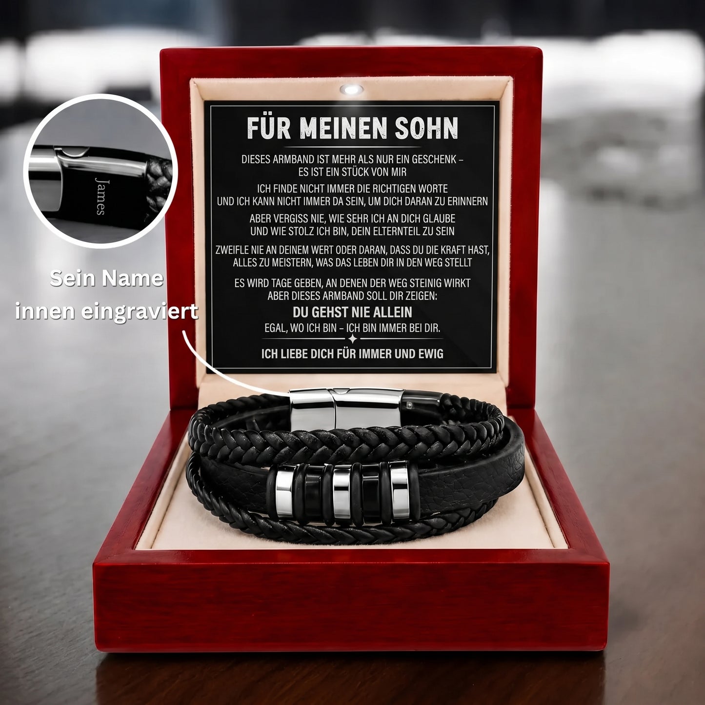 Für meinen Sohn – Armband „Nie allein"
