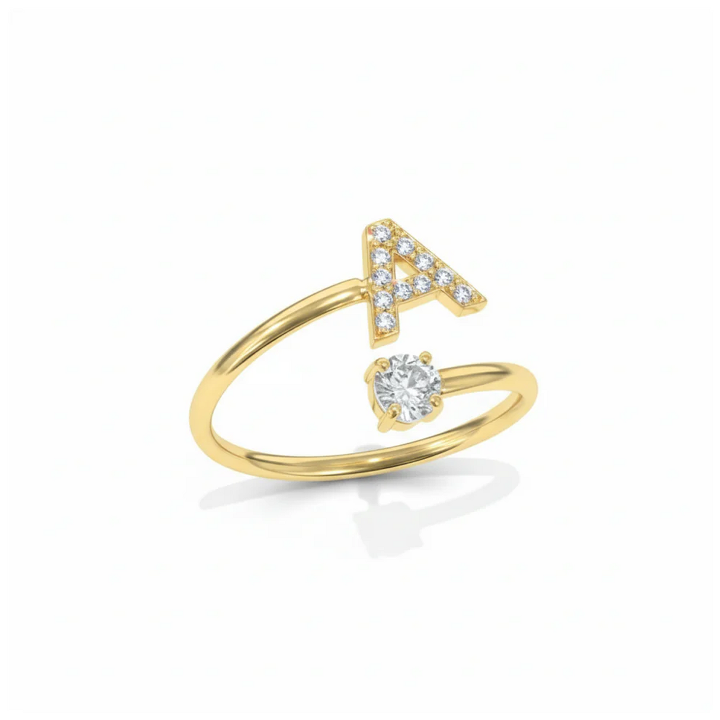 Schlichter verstellbarer Ring mit Initiale