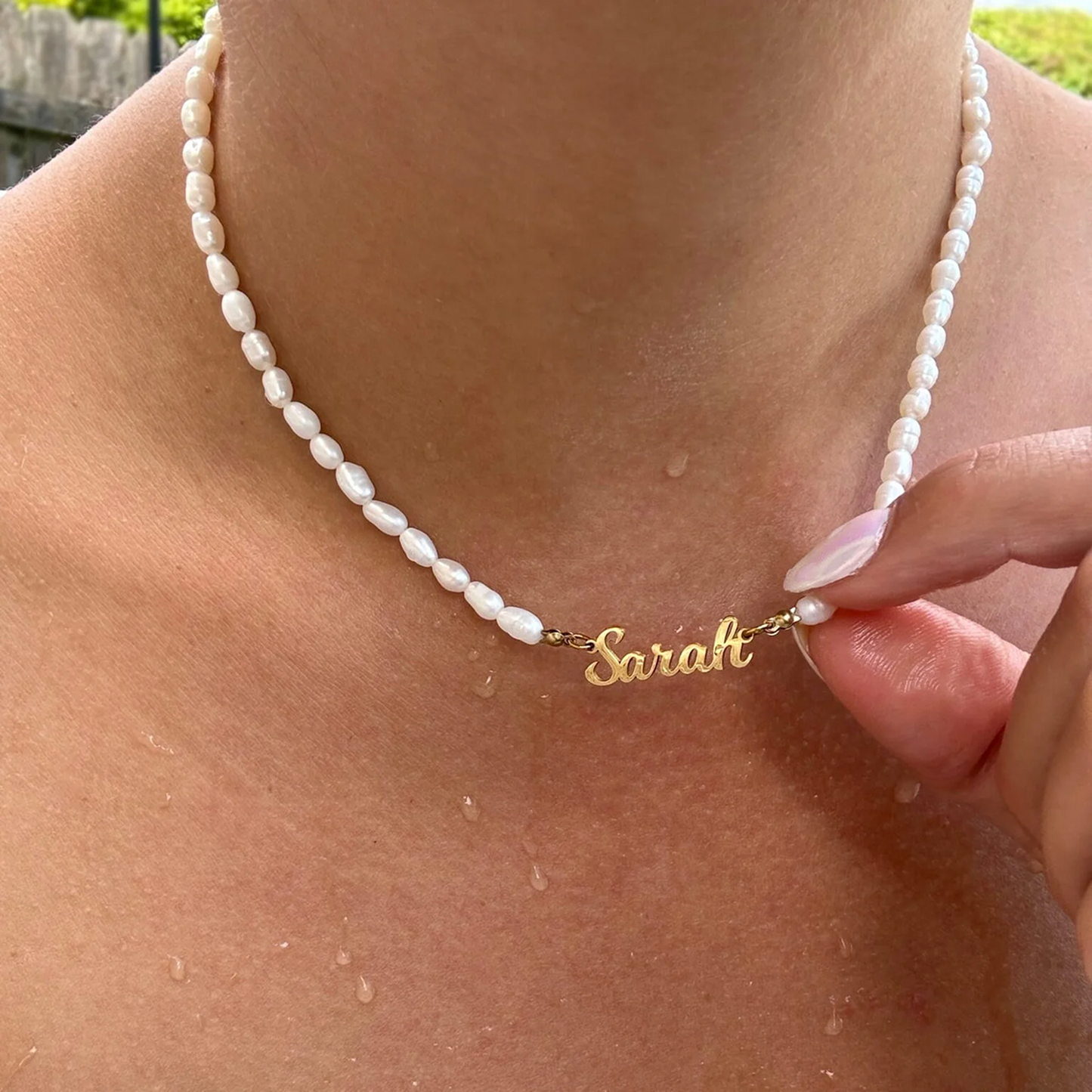 Personalisierte Perlenkette mit Namen
